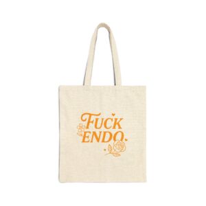 'F*CK ENDO' Fire Phoenix 100% Cotton Canvas Tote Bag Endometriosis Awareness