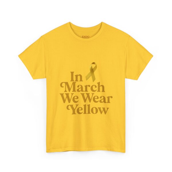 In March We Wear Yellow Endometriosis Awareness Tee Shirt - Image 3