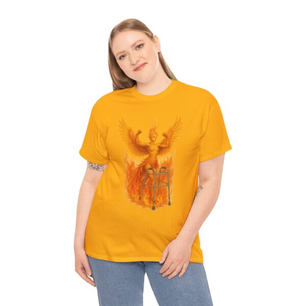 Mobility Aid Phoenix Endometriosis Awareness Cotton Tee Shirt - Image 9