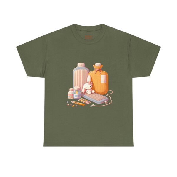 Hot Water Bottle Bunny Endometriosis Awareness Tee Shirt - Image 14