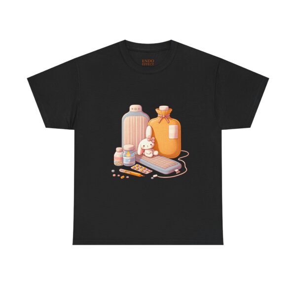 Hot Water Bottle Bunny Endometriosis Awareness Tee Shirt - Image 6