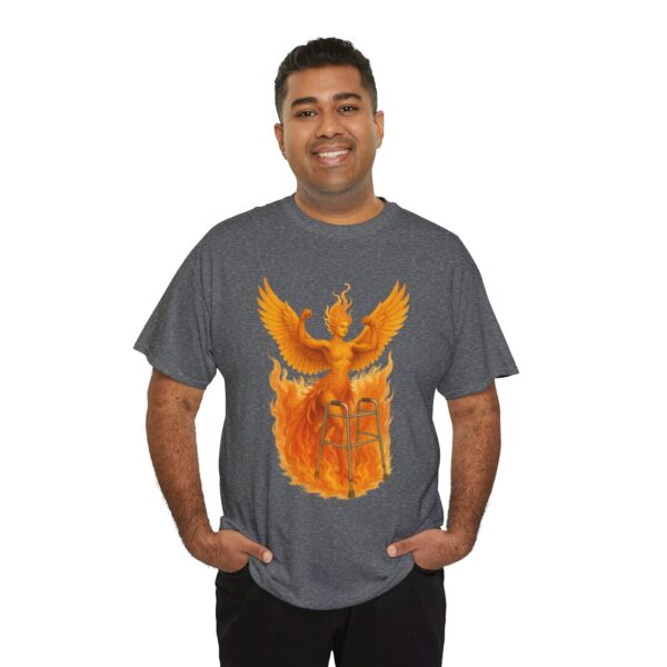 Mobility Aid Phoenix Endometriosis Awareness Cotton Tee Shirt - Image 17