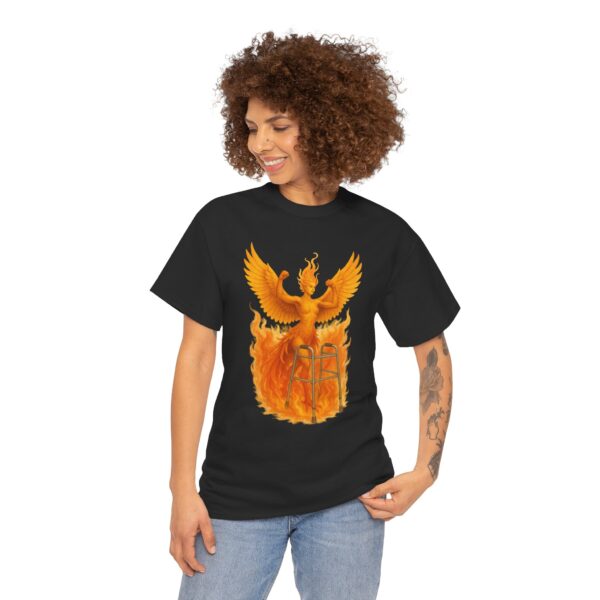 Mobility Aid Phoenix Endometriosis Awareness Cotton Tee Shirt - Image 7