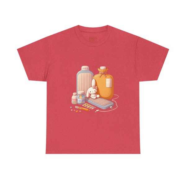 Hot Water Bottle Bunny Endometriosis Awareness Tee Shirt - Image 26