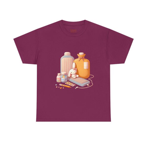 Hot Water Bottle Bunny Endometriosis Awareness Tee Shirt - Image 24