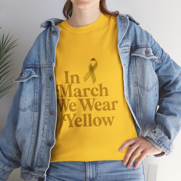 In March We Wear Yellow Endometriosis Awareness Tee Shirt - Image 6