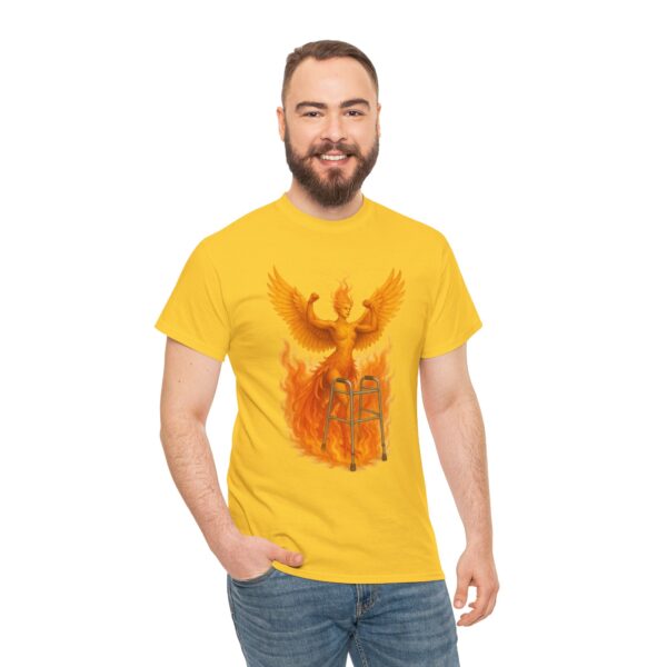Mobility Aid Phoenix Endometriosis Awareness Cotton Tee Shirt - Image 11