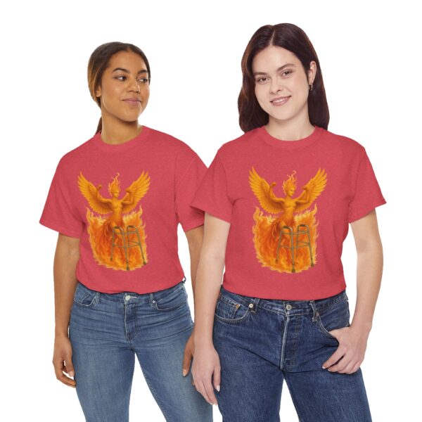 Mobility Aid Phoenix Endometriosis Awareness Cotton Tee Shirt - Image 25