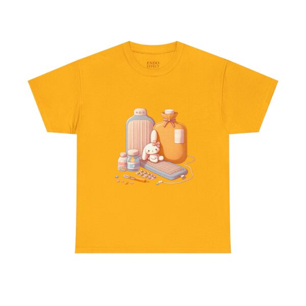 Hot Water Bottle Bunny Endometriosis Awareness Tee Shirt - Image 8