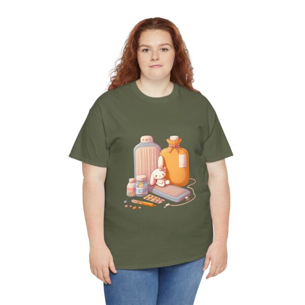 Hot Water Bottle Bunny Endometriosis Awareness Tee Shirt - Image 15