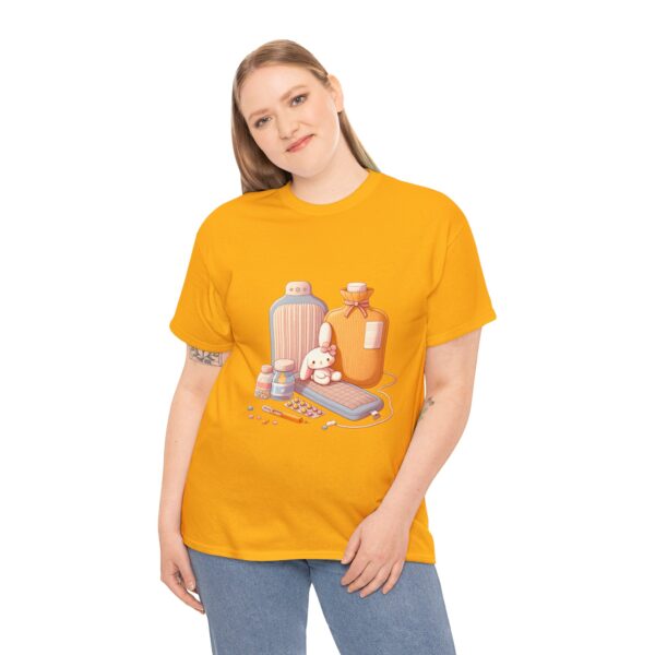 Hot Water Bottle Bunny Endometriosis Awareness Tee Shirt - Image 9